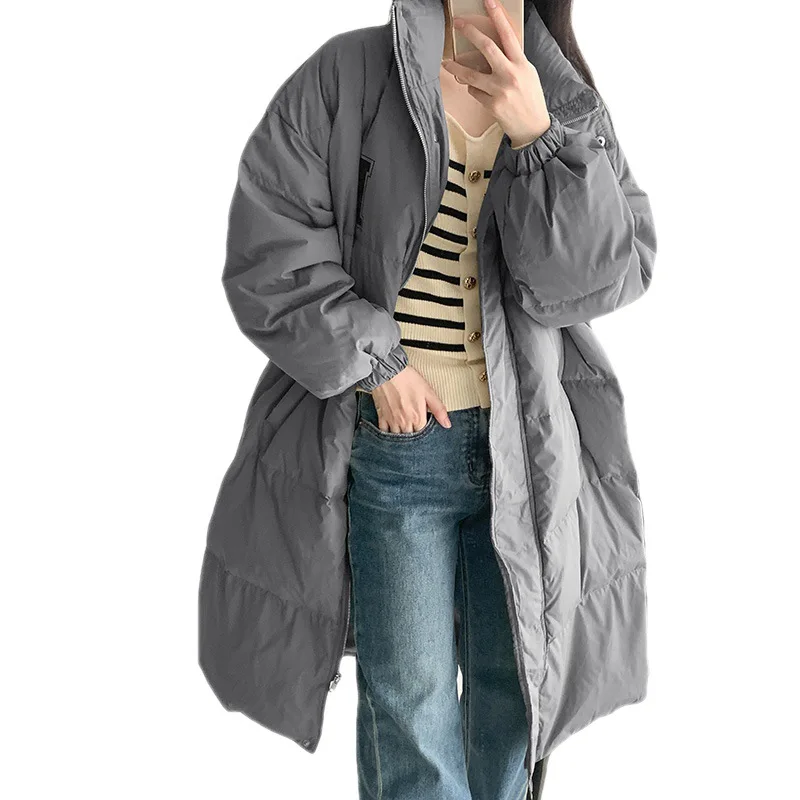 Down Cotton Coat Women Medium Long Fashionable Loose Cotton Coat for Women