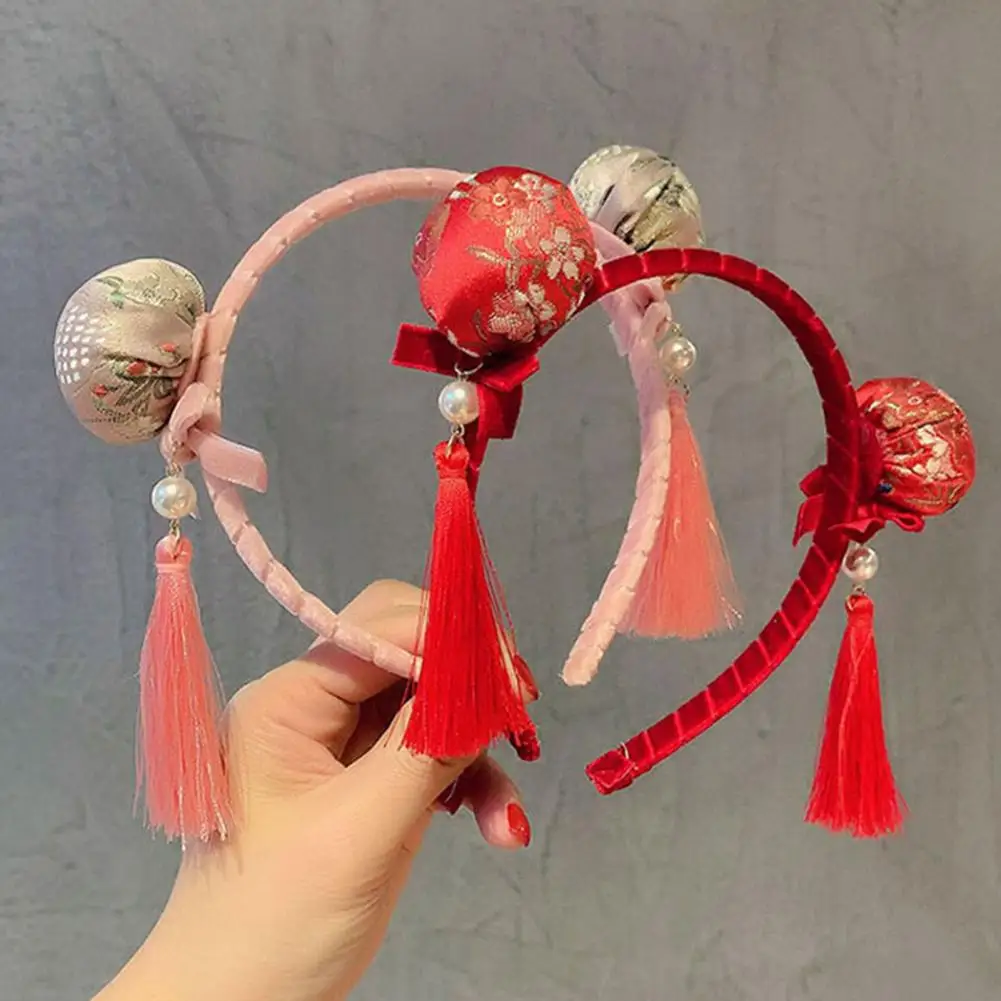 

Lightweight Fashionable Children Hair Hoop New Year Headwear Accessories Soft Hair Band with Faux Pearl for Wedding Party