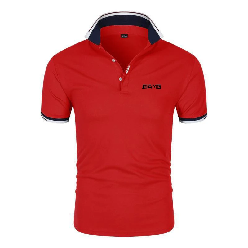 

Camisa De Lapela De Manga Curta Masculina Verão Esportes Casual Secagem Rápida Respirável Moda Clássica Masculina Top Golfe Polo