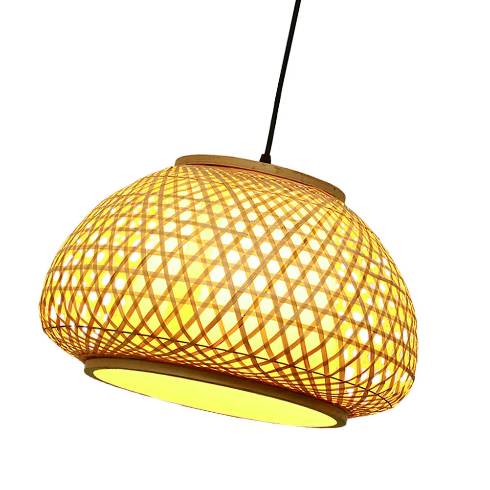 Бамбуковая люстра потолочный светильник тканый домашний классический птичье