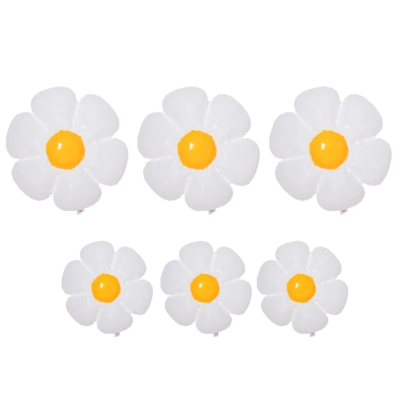 

6PCS Daisy Balloons Huge Flower Balloon Aluminum Film Balloons Sunflower Daisy Decoration Birthday Party Wedding