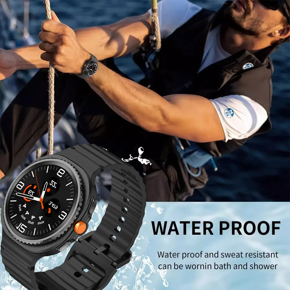 Фото Силиконовый ремешок для Samsung Galaxy Watch 8 Classic 46 мм, спортивный браслет, оригинальный ремешок для Samsung Galaxy Watch 8 40 мм 44 мм №5