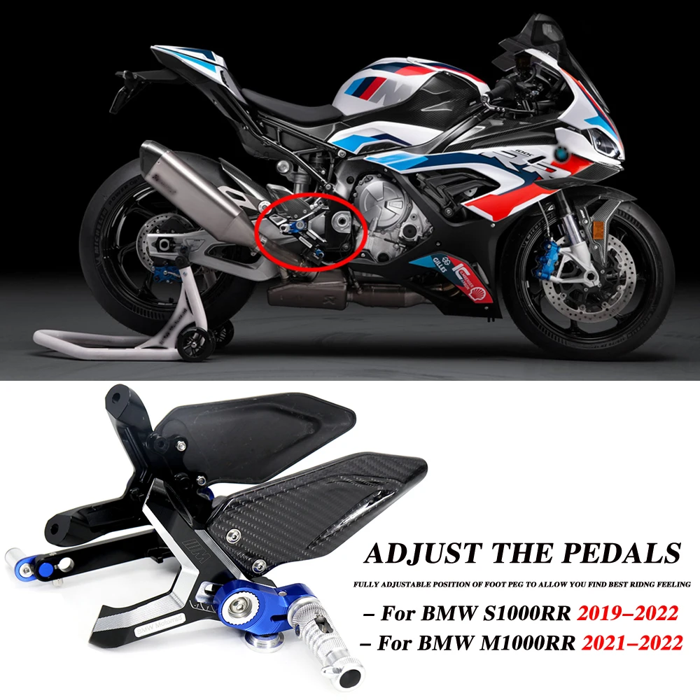 

Новинка для BMW S1000RR M1000RR 2019-2022 мотоциклетные регулируемые складные колышки для ног задний комплект для ног