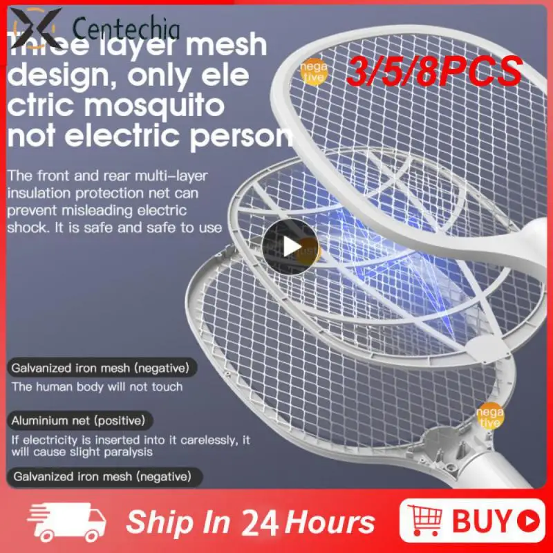 

3/5/8PCS Portable 3000v Bug Zappers With Base Holder Electric Mosquito Killer Usb Rechargeable Mosquito Light Trap