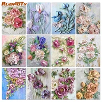 ruopoty oil painting by numbers kits handmade diy gift flower drawing on canvas picture by number home decoration art 60x75cm