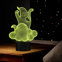 moon 3d illusion lamp birthday gift led night lights 16 colors changing remote control bedroom bedside lamp for home decor