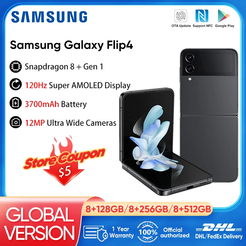 Original Samsung Galaxy Z Flip 4 Smartphone 6.7