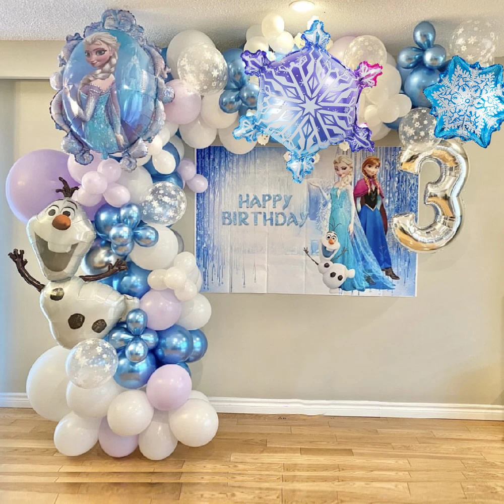 

109pcs Disney Frozen Princess Elsa Balloons Garland Arch Kit Elsa Olaf Birthday Balloon Baby Shower Party Globos Kids Girl Gifts