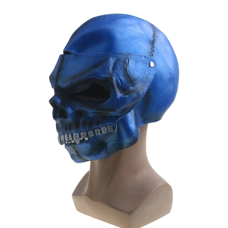 

Halloween Motorcycle Helmet Skull Mask Skull Skeleton Visor with Adjustable Belt Gift for Young People F19A