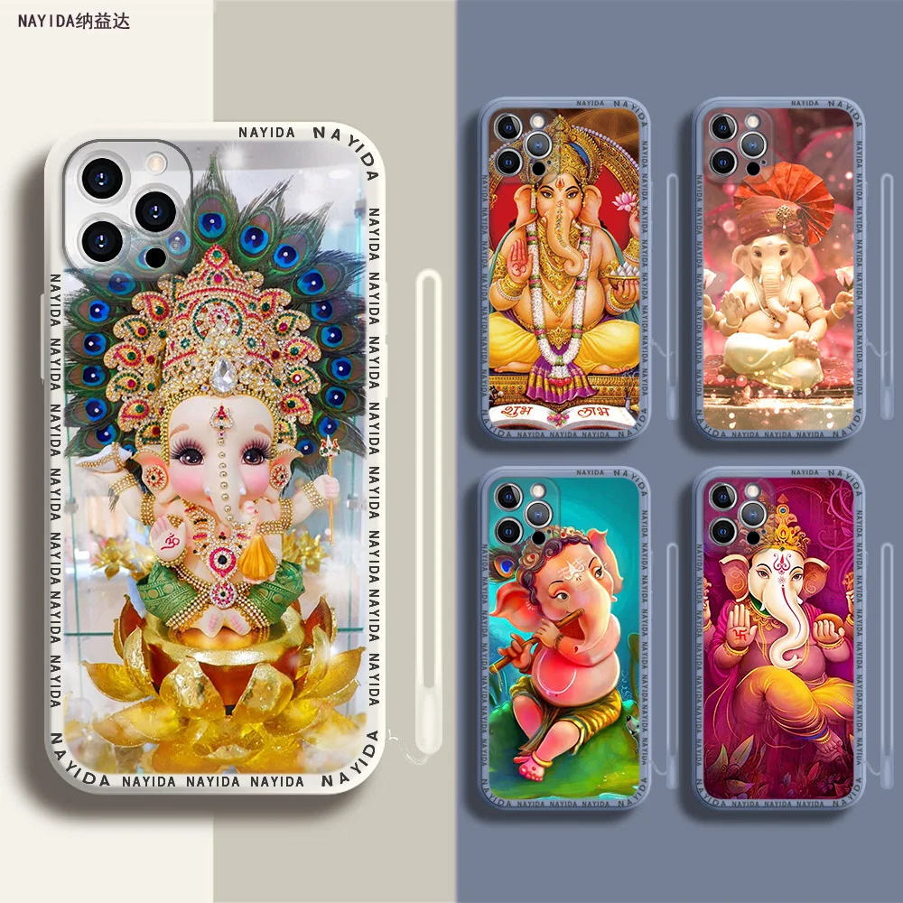

Phone Case For iPhone 14 13 11 12 Mini Pro Max XS XR X Soft Silicone TPU Cover Lord Ganesha