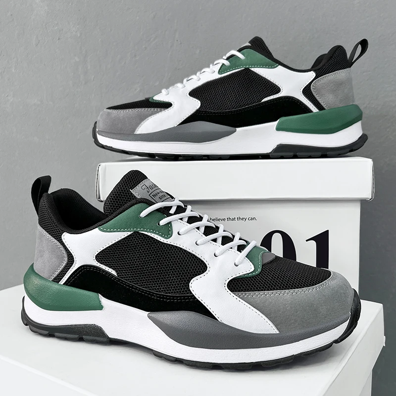 

Fashion Trend Men Casual Shoes Quality Mesh Breathable Chunky Sneaker Soft Comfort Wear-resisting Footwear Anti-skid Spring New