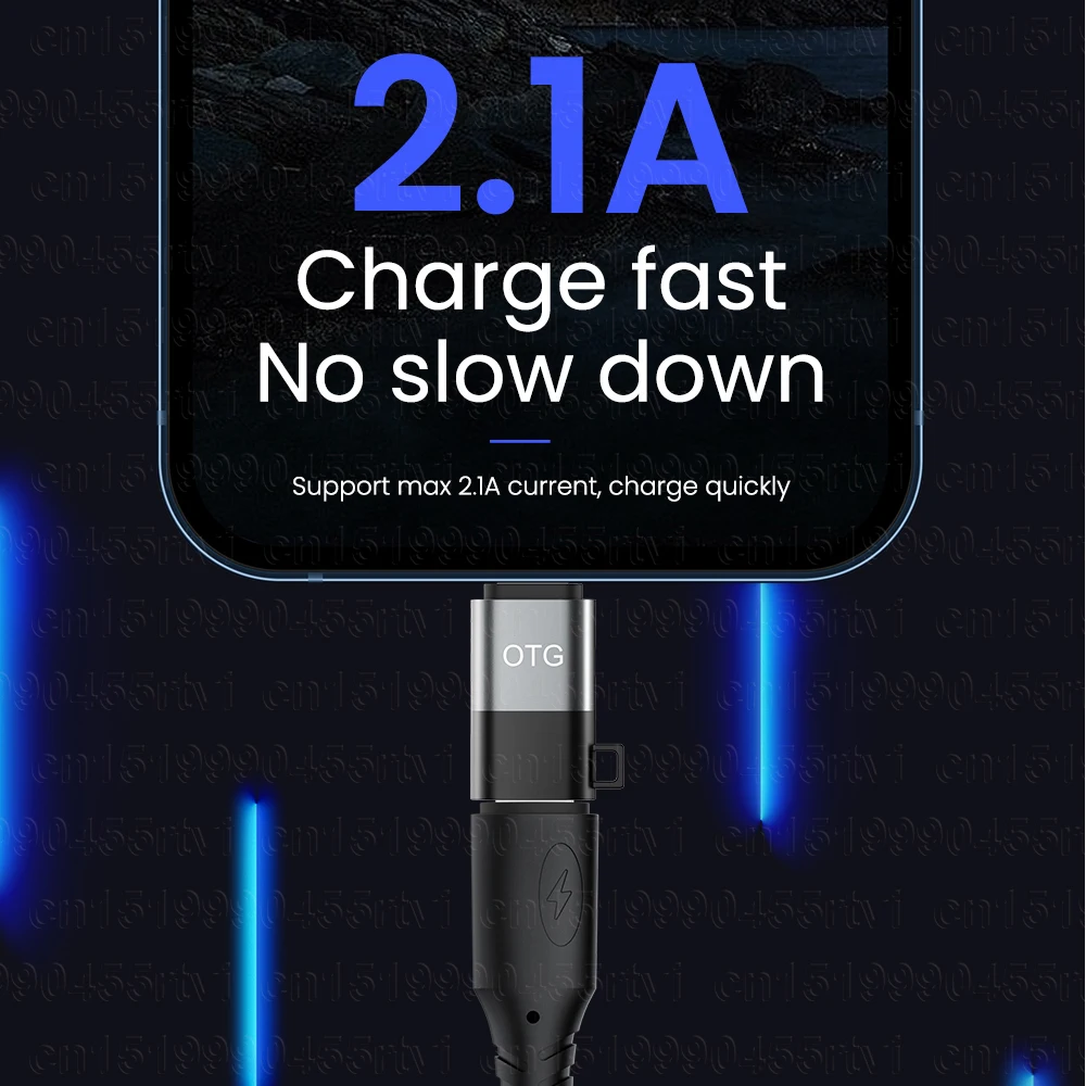 Адаптер OTG с USB Type C на 8-Pin для iPhone 13 12 11 Pro Max XR 2A кабель быстрой зарядки и передачи