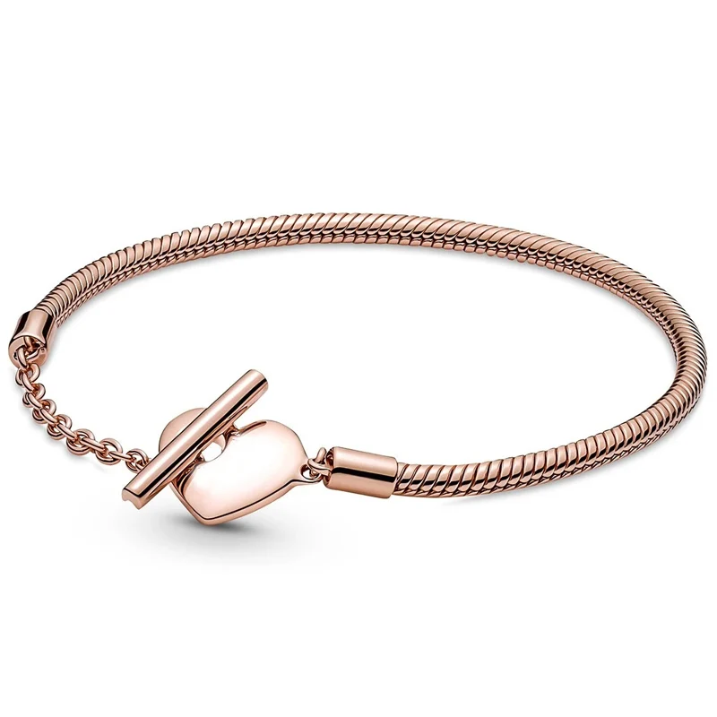 

Женский браслет-цепочка из серебра 925 пробы, с Т-образной змеей