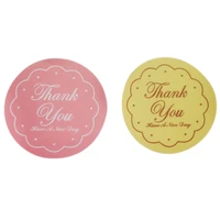 24pcs letter thank you design sticker labels yellowpink food seals gift stickers for wedding seals decoration