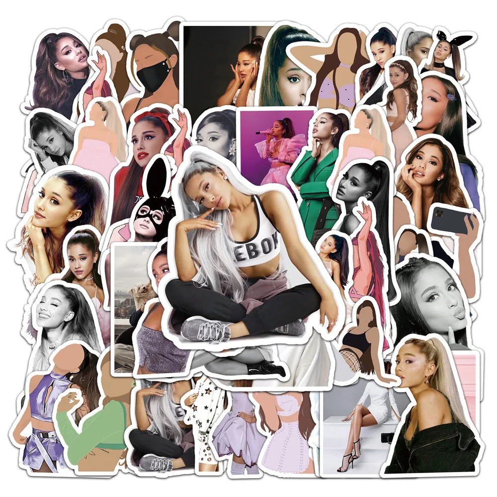 

10/50PCS American Singer Ariana Grande Graffiti Crazy Fans Stickers Waterproof Scute Kids Girl Toys Travel Suitcase Phone