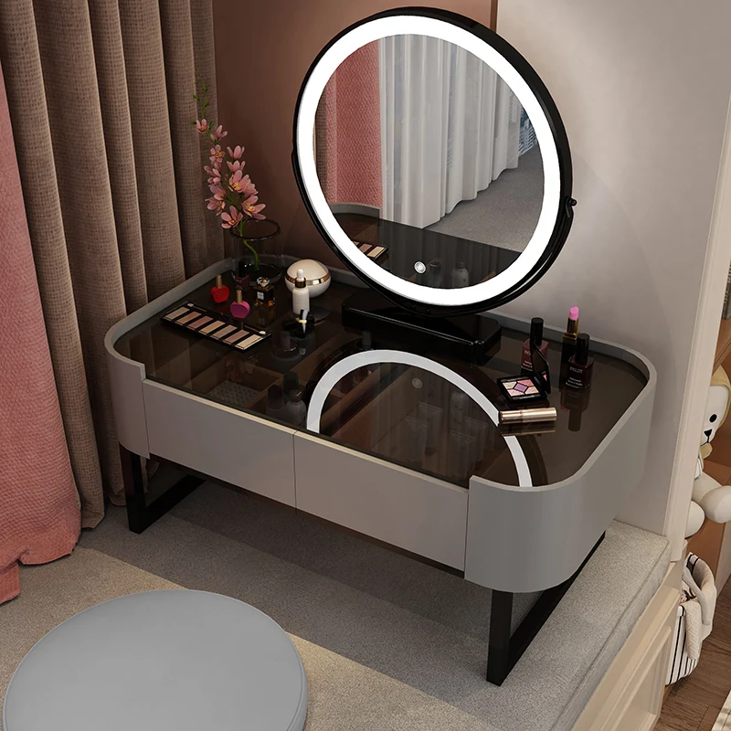 

Luxury Minimalist Nordic Dressing Table Salon Woman Glass Bedroom Dressing Table Drawer Aparadores Dressing Table Accessories