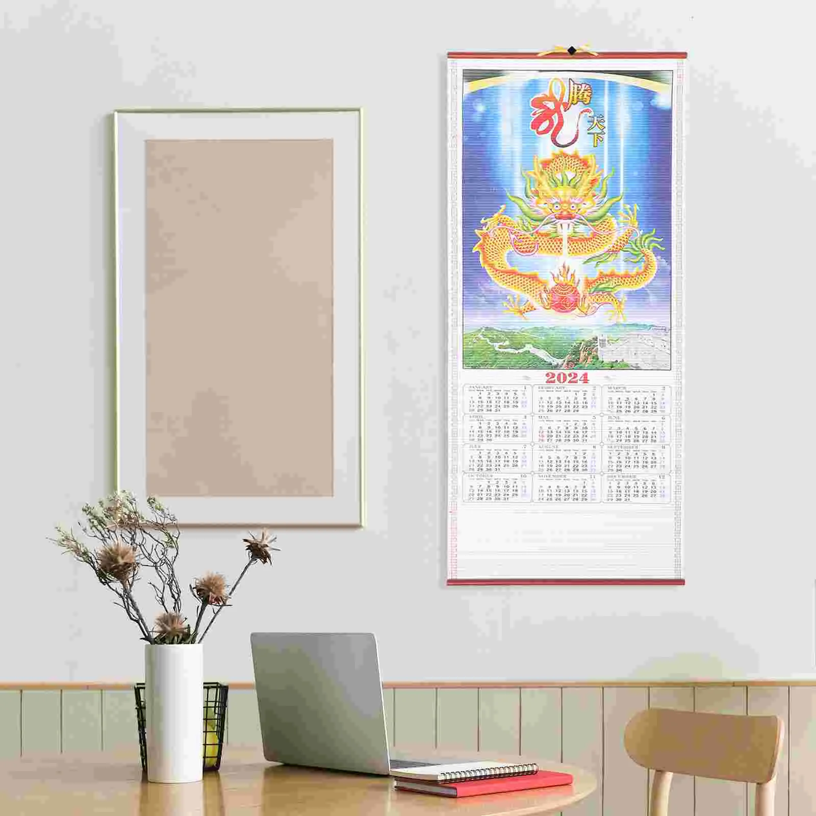 

Wall Calendar New Year Calendar Chinese Style Calendar 2024 Dragon Year Wall Calendar