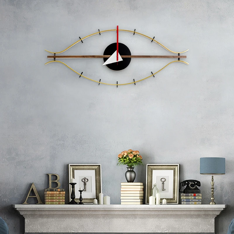 Большие настенные часы в стиле ретро скандинавские зеркальные роскошные из меди