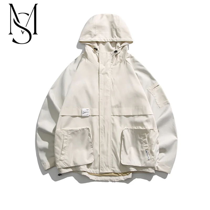 

Стильная одежда для работы в весеннем стиле, мужская повседневная Свободная куртка в японском ретро стиле, куртка с капюшоном в американско...