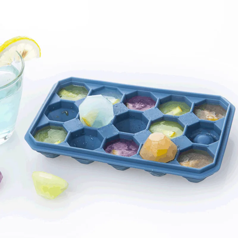 

“Second Half Price” 15 Even Diamond Ice Tray Creative Silicone Mold DIY Reusable Home with Lid Diamond Ice Cube Ice Maker