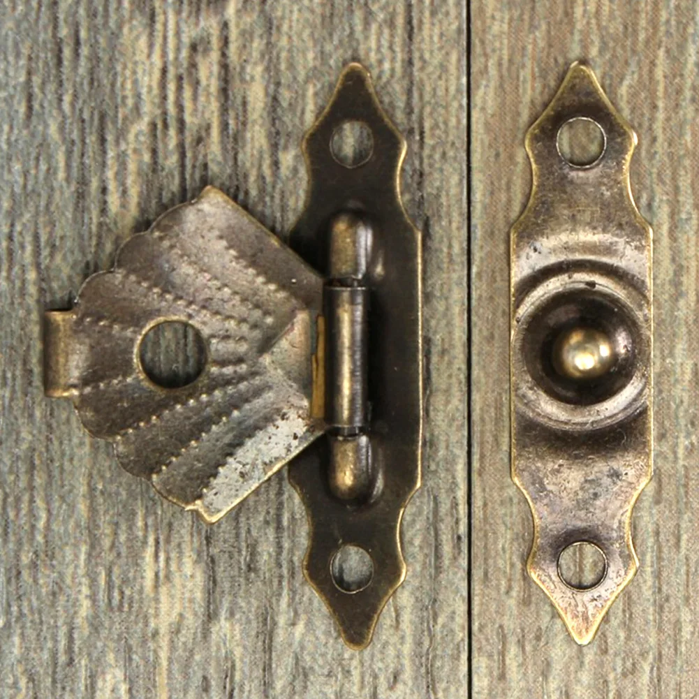 

10Pcs Antique Bronze Iron Jewelry Box Padlock Hasps Latch Clasp Lock Wooden Box Cases Decoration Hasps For Vintage Wooden Box
