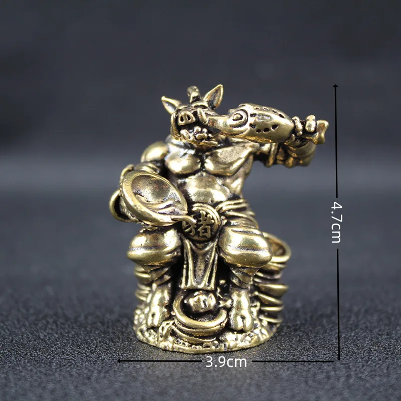 Фото Чистый маршал Tianpeng Zhu Bajie Модель для дома и офиса Настольная фигурка Орнамент Ремесло Латунь Оптовая продажа №1