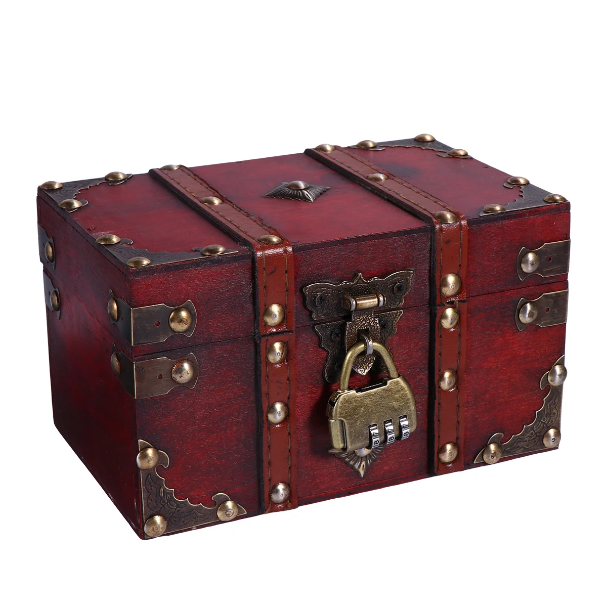 

Box Wooden Jewelry Treasurekeepsake Case Boxes Trinket Storage Organizer Vintagelarge Wood Lockcontainer Home Decorative Trunks