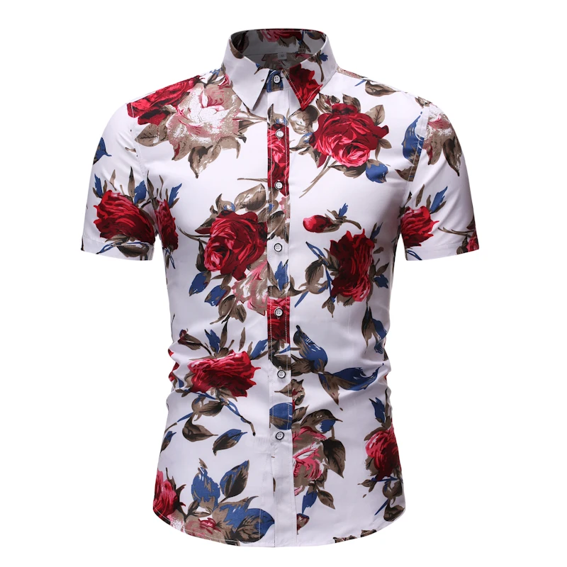 

Summer Hawaiian Style Men's Printed Short-sleeved Shirts DC13
