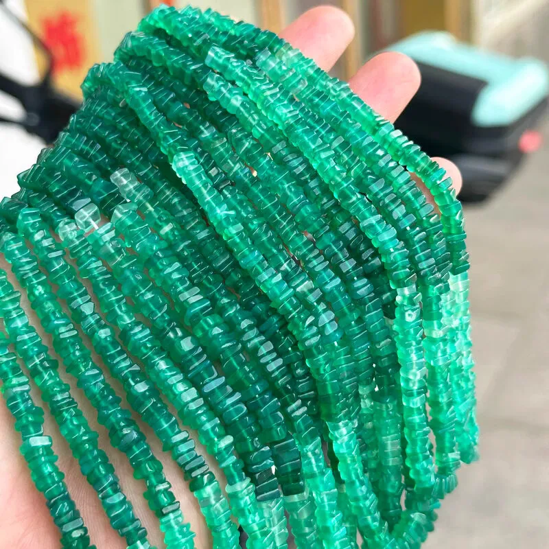 Градиентный зеленый агат квадратная круглая ширина 4-5 мм для изготовления