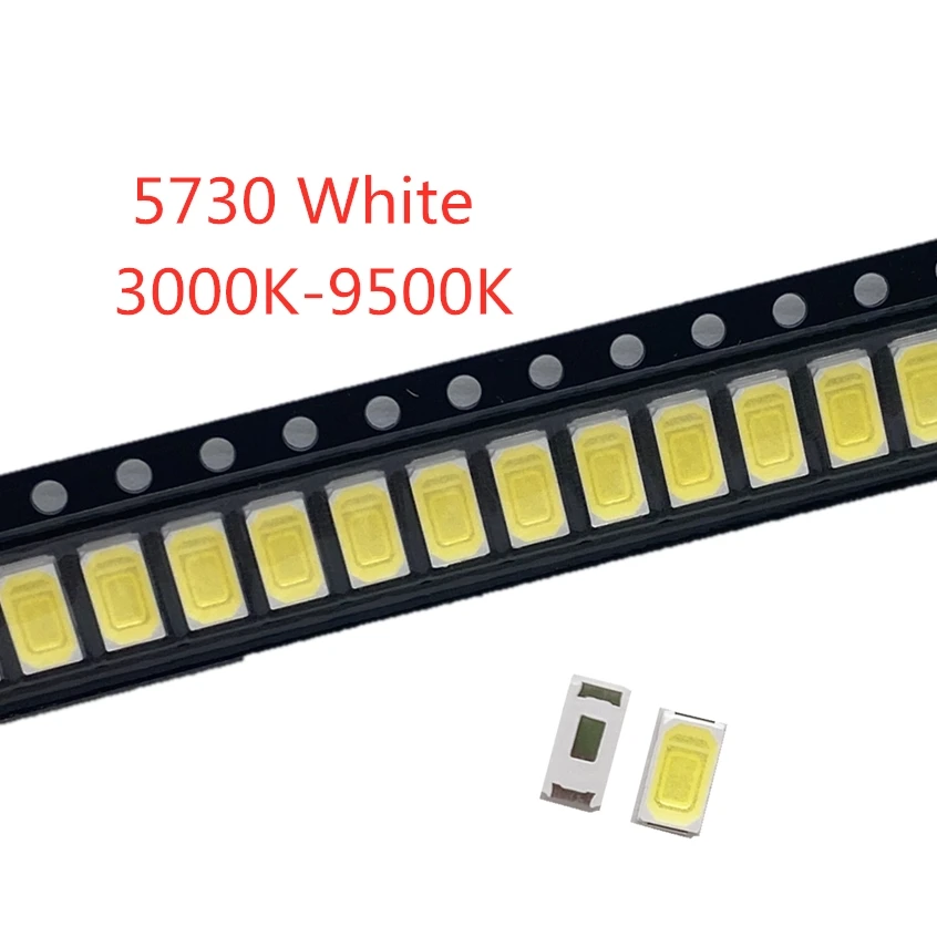 

100Pcs 5730-CW WW 0.5W-150Ma 50-55lm White Light 3000K 4000K 6000K 95000K SMD 5730 5630 LED 5730 diodes 3.2 - 3.4V
