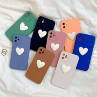 compatible with iphone casecute love heart pattern soft liquid silicone slim thin shockproof protective cover for iphone