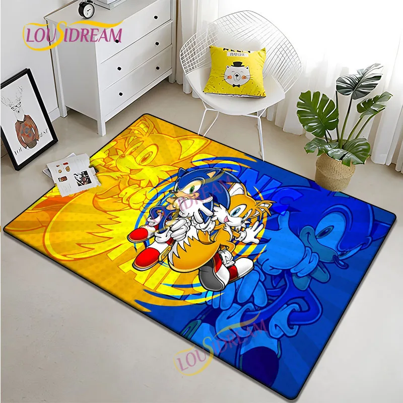 

3D creative square soft and light cartoon carpet Japanese Sonic carpet home decoration play multi-purpose carpet.