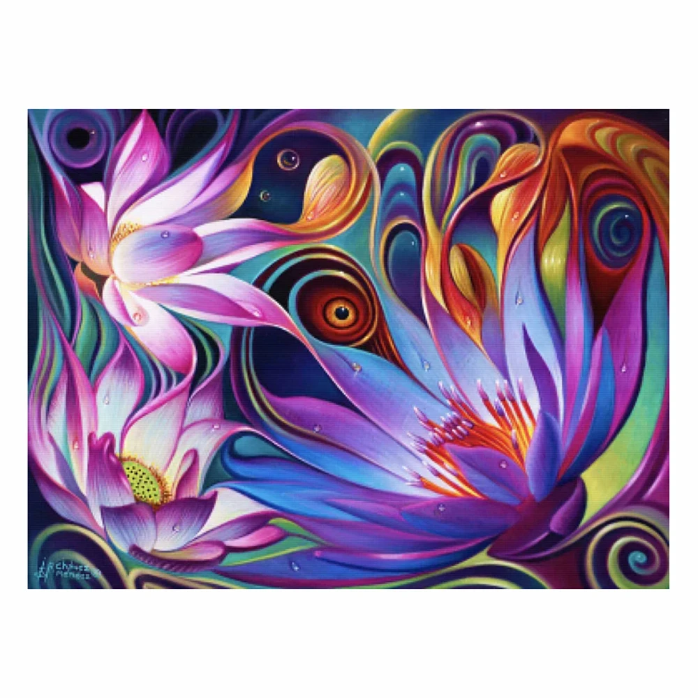 

KamyYi diamond lotus mosaic home self-adhesive point diamond 5D DIY diamond embroidery art cross stitch decoration