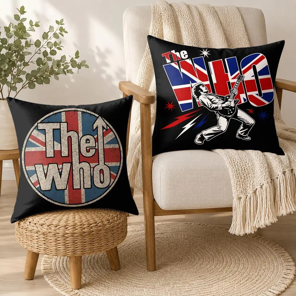 Фото Декоративная наволочка The W-who Rock Band, квадратная, 40x40 см, для дивана, спальни, гостиной, домашнего декора. №2
