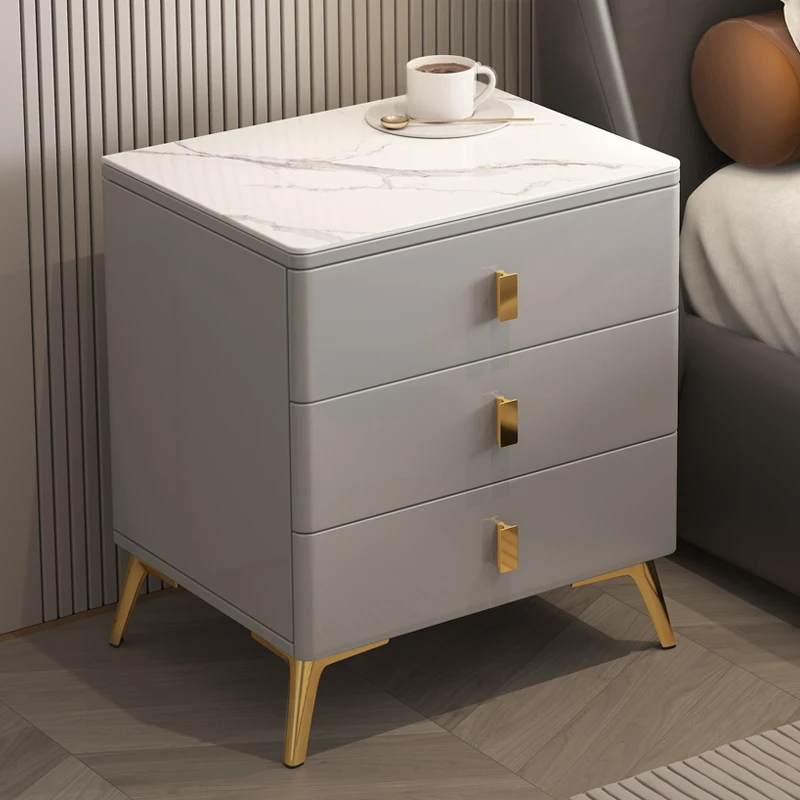 

Modern Bedroom Drawers Nightstands Comfortable Narrow Auxiliary Bed Side Table Luxury Mesita De Noche Room Furniture LJ50BT