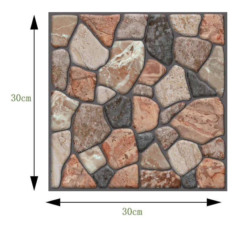 

50pcs/bag 3D Wall Sticker Brick Pattern Wallpaper for Living Room Bedroom TV Wall 30x30cm Waterproof Self-Adhesive Wall sticker