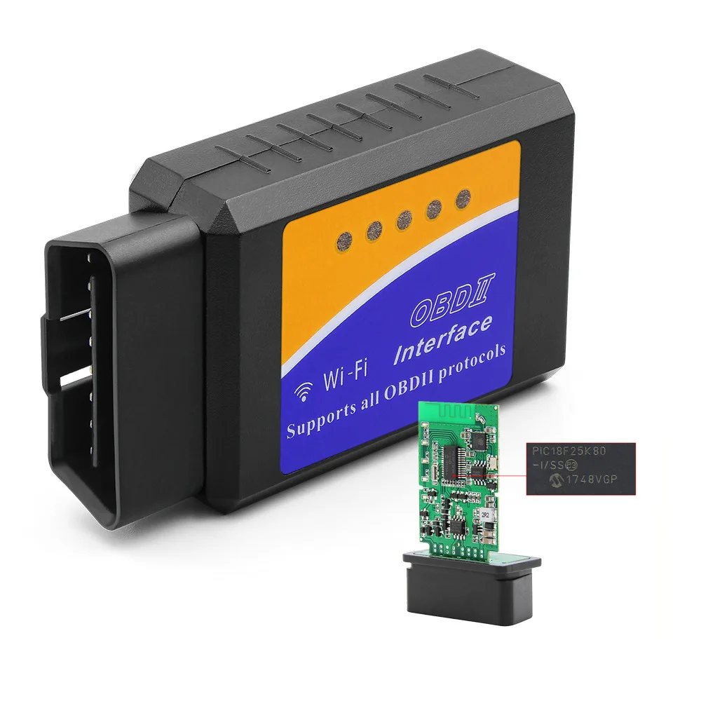 Сканер PIC18F25K80 ELM327 WIFI V1.5 OBD2 для iOS считыватель кодов автомобилей Elm-327 Wi-Fi V 1 5 ELM 327 OBD 2