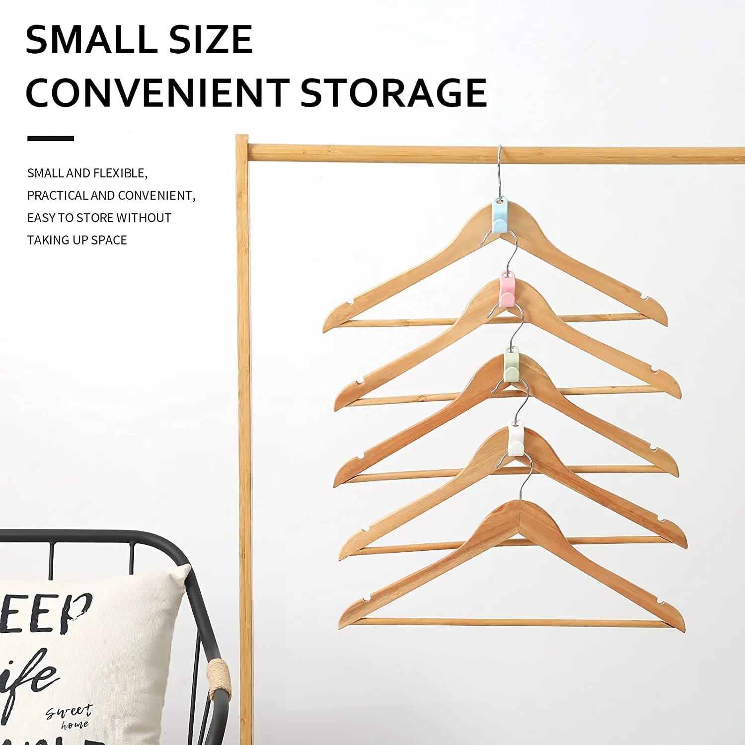 Коннекторы для вешалок одежды, 100 штук, с увеличенной нагрузкой до 30 фунтов, используемые для организации пространства в гардеробных комнатах.