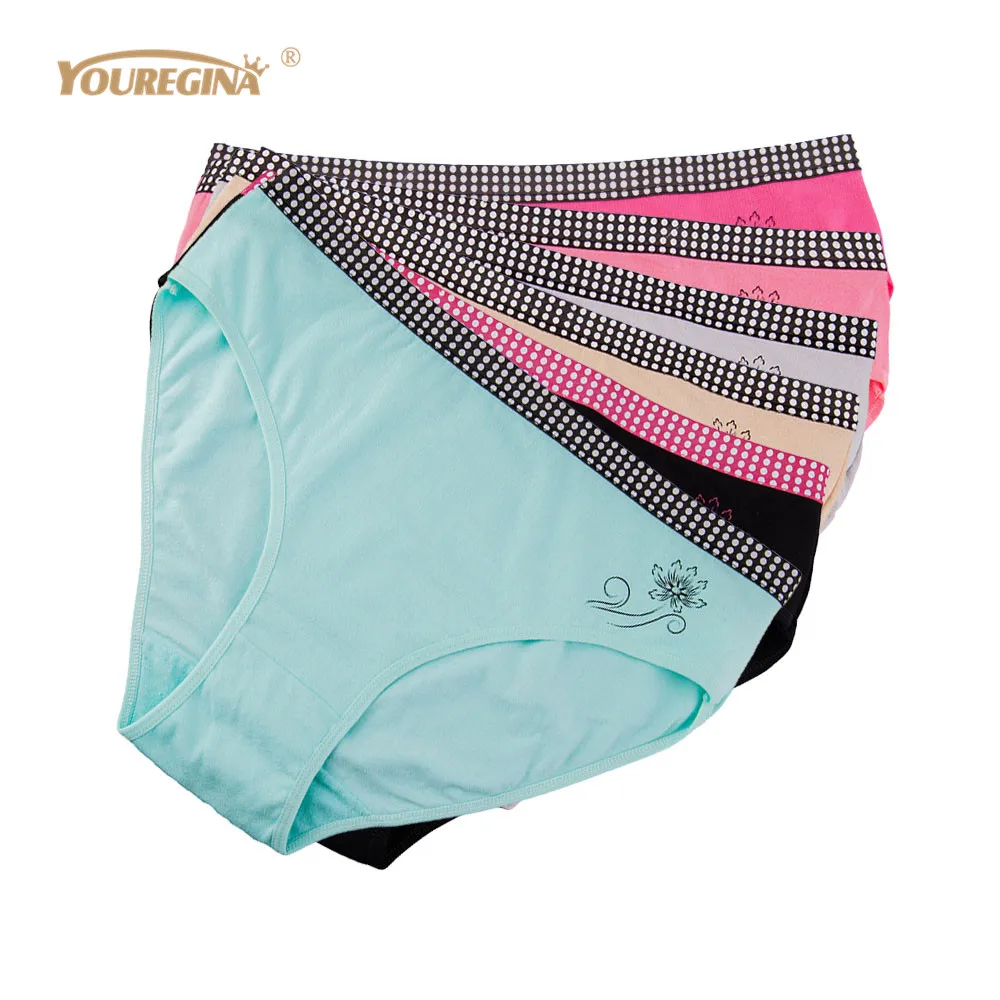 YOUREGINA Lady Panties Women Underwear Plus Size Cotton High Waist Briefs Ladies Panties Knickers Intimates for Women 6 pcs/lot