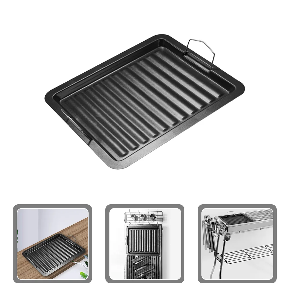

Pan Grill Bbq Grilling Barbecue Stove Skillet Stick Non Grilled Plate Tray Frying Iron Steak Griddleenamel Convenient Function