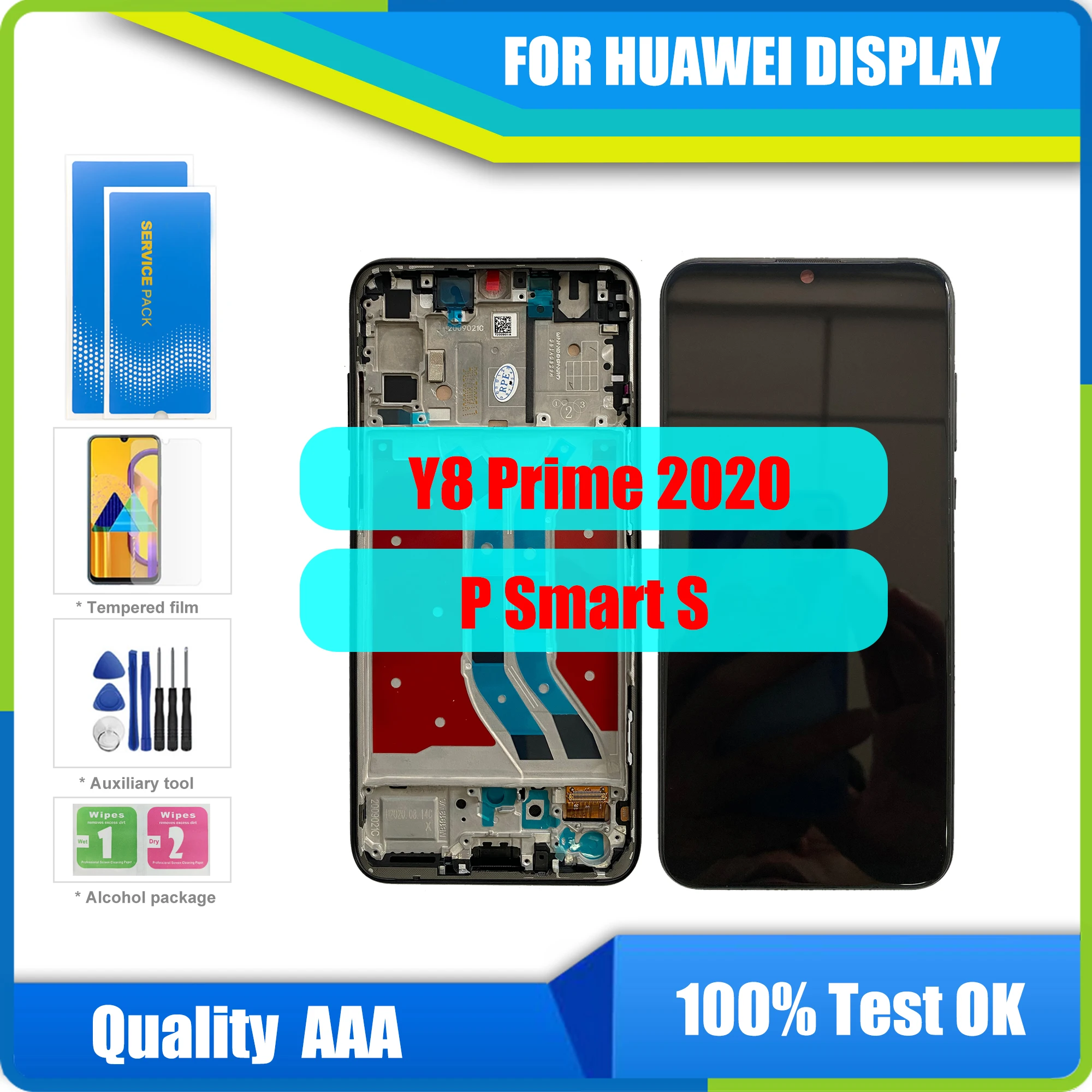 

100% new for Huawei P Smart S LCD Display Touch Screen Digitizer Assembly Replacement for Huawei Y8p 2020 LCD AQM-LX1 y8P lcd