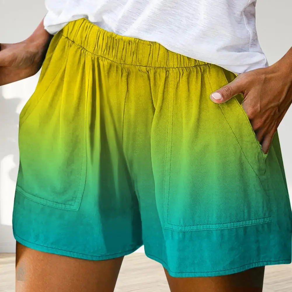 

Summer Women's High Waisted Shorts Pocket Gradient Color High Waisted Loose Shorts 2022