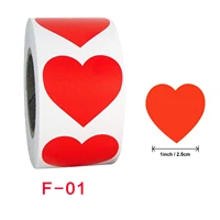 500pcs 2 5cm1inch love loving red heart valentines day sticker diy gift sealing label decoration supply wedding