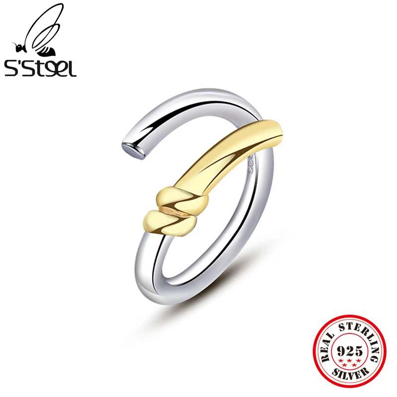 

S'STEEL Sterling Silver 925 Irregular Rings For Girls Retro Designer Ring Trending Products 2022 Accessories Fashion Jewelry