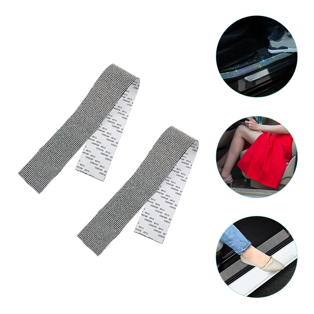 

2 Pcs Car Door Sill Protector Plate Protectors Step Frame Guard Strip Entry Guards Rubber Bumpers