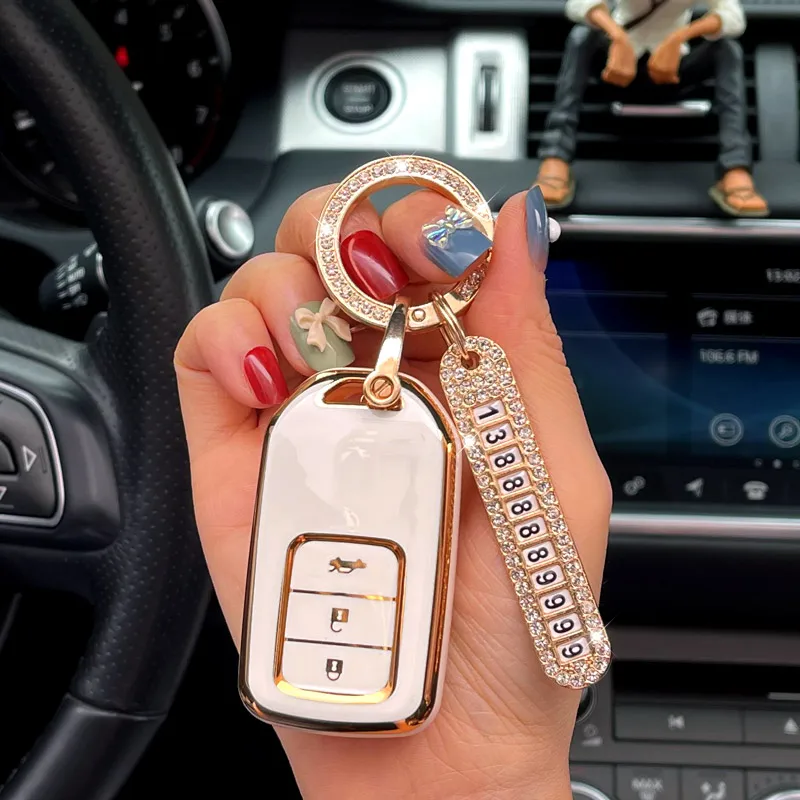Suitable for Honda car key bag CRV CR-V fit civic accord hr-v HRV City Odyssey xr-v car key case fashion key ring female