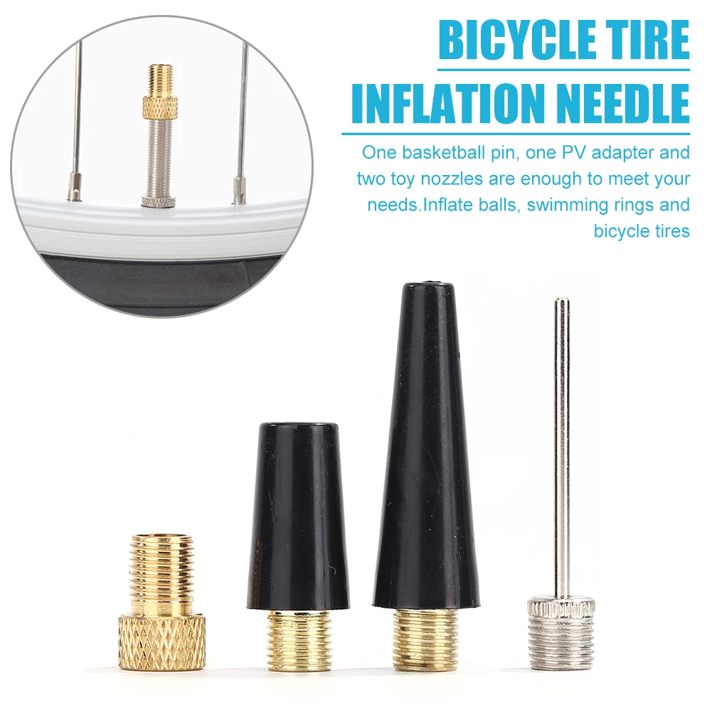 

4pcs/set Universal Bicycle Wheel Inflatable Needle Adapter Kit Basketball Cycling Bike Tyre Inflator Pump Supplies