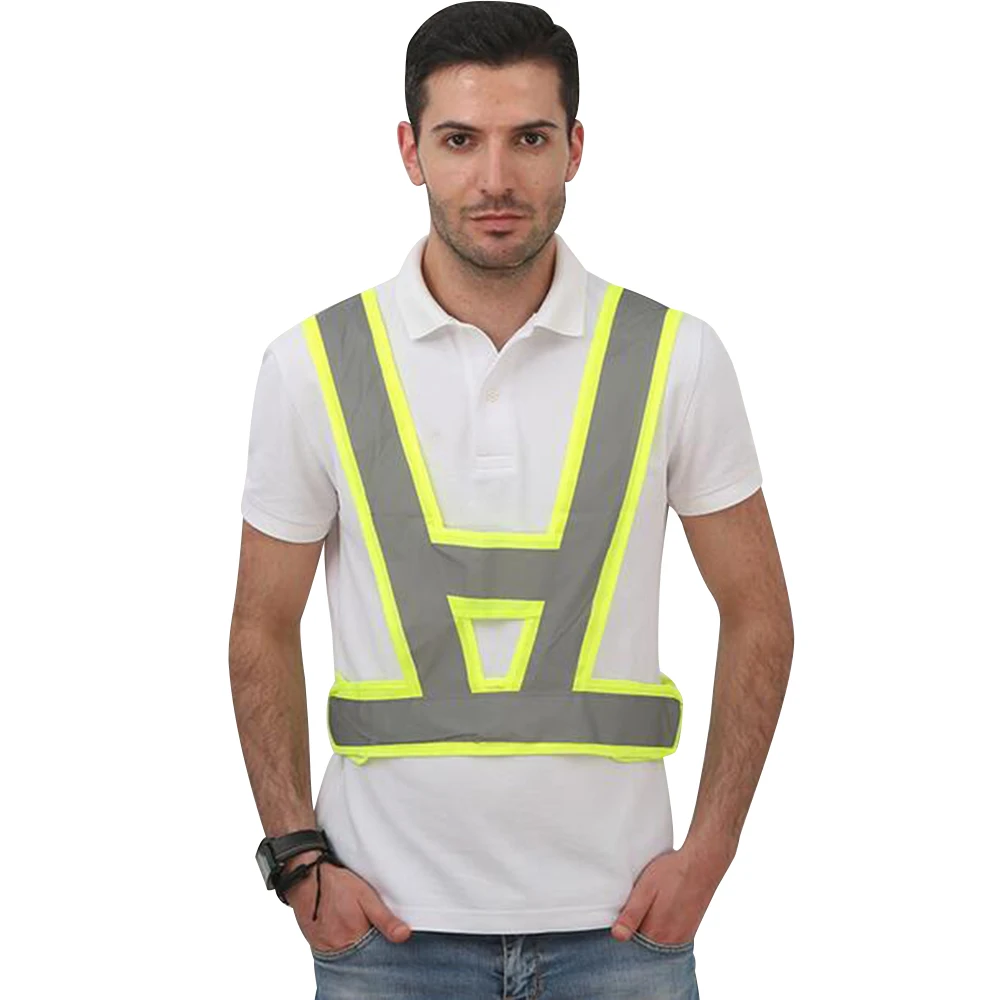 

V Shape Reflective Safety Vest, High Visibility Outdoor Work Wear Uniform for Jogging / Cycling / Walking, Running Gear