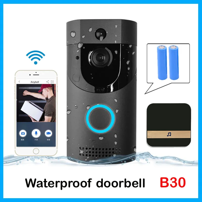 

185 B30 WIFI Doorbell B30 IP65 Waterproof Smart Video Door Chime 720P Wireless Intercom FIR Alarm IR Night Vision IP Camera