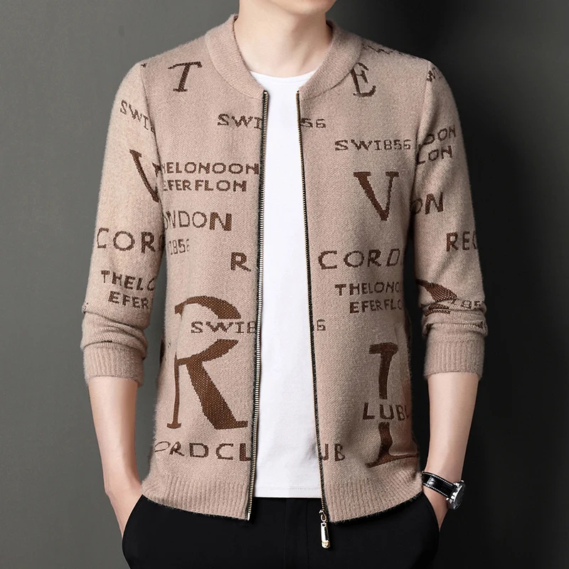 

High-end Luxury Men's Jacket 2022Autumn And Winter Round Neck Appliqué Zipper European Trend Product Casual Fashion Men's Jacket